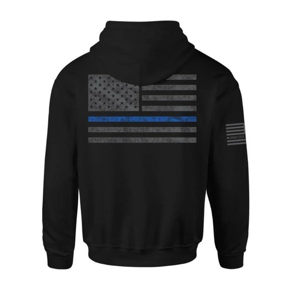 HOWITZER MENS BLUE 'BACK THE BLUE' DISTRESSED GAPHIC HOODIE - NWOT - - Picture 3 of 7